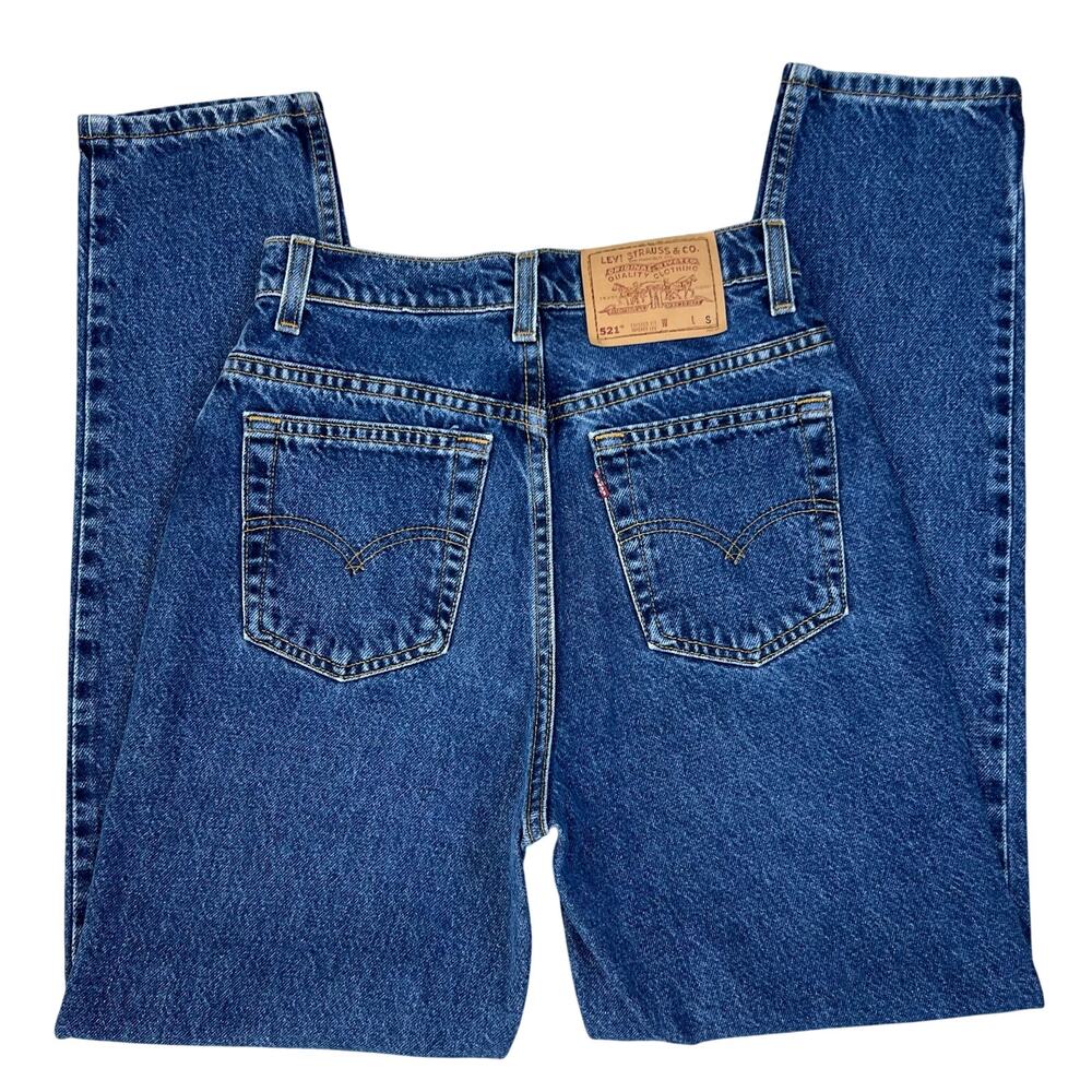 Vintage 80s LEVIS 521 High Waisted Tapered Petite Fit Made in USA Denim Jeans 26